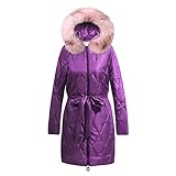 Mymyguoe Wintermantel Steppjacke Winterjacke Damen Lang Warm Gefüttert Sale mit Fell Schwarz Elegant Winterparka Steppmantel Daunenjacke Plüschjacke Fleecejacke Winter Park