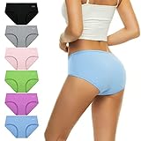 PULIOU Unterhosen Damen Unterwäsche Hipster Baumwolle Mittel Taille Unterwäsche Frauen Slips Panties 6er Pack, Brights XL
