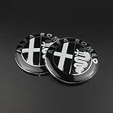 74MM für Alfa Romeo Logo Emblem Badge Aufkleber, für Giulietta Spider Mito 147 156 159 166 GT Stelvio Giulia Car Styling (Black)