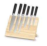 Echtwerk EW-DM-0388-3 Damastmesser Set 7-TLG inkl. Magnet-Messerblock aus Holz, S