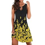 Schultern Kleider Strandkleider Für Damen Cocktailkleid Sommerkleid Damen Lang Boho Partykleid Frauen Casual Lange Partykleider Mischfarbe Drucken Tank Kleid Ärmellos Kleid Mit S
