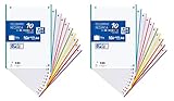 A4-Blatt, kariert, 2er-Pack Oxford-Einlagen, Band 10 Farben, 160 Blatt, kariert 5 x 5