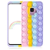 Qerrassa Color Bubble Silikon Hülle für Samsung Galaxy S9,Fälle Spaß Entwerfen Handyhülle Fidget für Kinder Mädchen Jungs Schutz Ultra Dünne Süß Komisch Mode Fälle für Samsung Galaxy S9