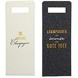 Bada Bing 2er Set Geschenkverpackung Filz Mit Spruch Flaschenverpackung Tasche Für Sekt oder Champagner Gift Package Geschenktasche 66