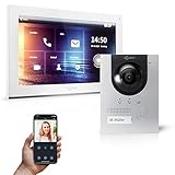 Goliath Hybrid | IP | Full-HD Video Türsprechanlage | App | 1-Fam | 1 x Full-Touchscreen 25,4 cm (10') | Aluminium Unterputz Türstation | 180° Ultra-Weitwinkel | AV-IPS-100