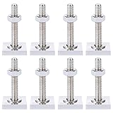 Charfia T-Nut Adapter Nutensteine, 8 Stück M6 x 35 mm Edelstahl Nutsteine Dachträger mit Muttern und Unterlegscheiben, 20 x 20 mm Nutensteine Dachträger für Relingträger Dachbox