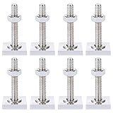 Charfia T-Nut Adapter Nutensteine, 8 Stück M6 x 35 mm Edelstahl Nutsteine Dachträger mit Muttern und Unterlegscheiben, 20 x 20 mm Nutensteine Dachträger für Relingträger Dachbox