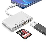 Lighting auf HDMI Adapter, 5-in-1 Digital AV Sync Bildschirm 1080P HDMI Anschluss, SD/TF Kartenleser, USB Kamera Beleuchtungsadapter und Ladeanschluss, kompatibel für Telefon/TV/Projektor/Monitor/