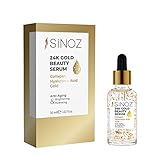 Sinoz 24k Gold Serum Augen - Anti-Aging Anti-Falten Hautpflege Serum, Collagen Augencreme mit Kenparazzi Schmink