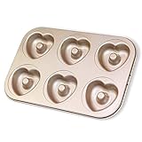 Donuts Backform Herz Kuchen Bagelform Donut Formen Herzform Backform Backblech aus Kohlenstoffstahl mit Antihaftbeschichtung für Donut-Backen Muster Muffins Kekse Pudding F