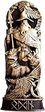 genmaiwodeshisb Nordische Gott Harzstatue skandinavische Pantheons nordische Götter Figur Handwerk Wikinger Mythologie Zuhause Weinschrank Shelt Bücherregal Skulptur Orament (Odin)