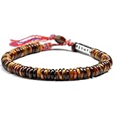 Tibetaner Buddhist. Om Charm Armbänder Gem Tiger Eye' s Perlen Geschenke Geschenke for Frauen Handgemachte Glücksschmucksachen 6mm Abwöhne aus bösen Geister Geld zeichnen Vermögen der W