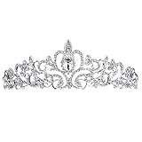 BETOY Brautschmuck Tiara Krone Strass Tiara Krone Braut Tiara Crystal Retro Silber für Partys oder H