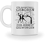 shirt-o-magic Basketball-Fan: Für Basketball geboren - Tasse -M-Weiß