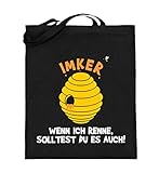 Hochwertiger Jutebeutel (mit langen Henkeln) - IMKER GESCHENK LUSTIGES BIENENZÜCHTER T-SHIRT BIENENZUCHT SHIRT IMKEREI SPRUCH