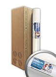 PRO[f]home® - NORMVLIES 150 g Renoviervlies 1 Karton 4 Rollen 75 m2 Glattvlies 299-150-4 Malervlies glatte überstreichbare Vliestapete weiß