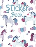 Sticker Book: Unicorn With Flower And Heart Sticker Album for Collecting Your Favorite Stickers |Blank Sticker Book for Kids Ages 4-8 ( Blank Sticker Book )