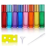 8pcs Ätherische Öle Roller Flaschen,Glasflaschen Glasroller,Glasflaschen für ätherische Öle,10ml Roller Flaschen Glas Roll-on Flaschen,Roll On Glasflasche,Glas Roll-On Flaschen (A)