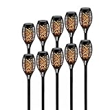 BIVJX Garten Solar flackernd hellgarten Dekoration Outdoor solar Flamme fackel Lampe solar LED Licht wasserdicht for den Weg von Pfad Courtyard Villa für Garten im Freien (Emitting Color : 10pcs)