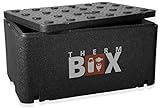 THERM BOX Styroporbox Groß GN 1/1 46 Liter Isolierbox Thermobox Warmhaltebox Kühlbox Thermobehälter Innen: 54x34,5x24