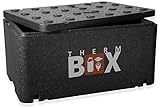 THERM BOX Styroporbox Groß GN 1/1 46 Liter Isolierbox Thermobox Warmhaltebox Kühlbox Thermobehälter Innen: 54x34,5x24