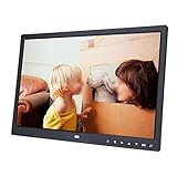 15Zoll Digital Foto rahmen,exquisiter USB 1280x800 HD Touchscreen Digital Fotorahmen mit Halterung,integrierter Mikrofon Support Wecker,Kalender,Musikvideo Player,Geschenk für Familie,Freund(schwarz)