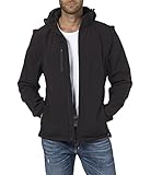 Fifty Five Herren Softshelljacke Softshell Weste Power Windbreaker Funktionsjacke Winddicht Atmungsaktiv Jacke, Schwarz (Black 010), Small (Herstellergröße: S)