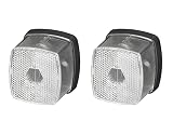 2 x Begrenzungsleuchte Seitenleuchte mit Reflektor 12V 24V mit E-Prüfzeichen Positionsleuchte Wieß Anhänger LKW Wohnwagen Nutzfahrzeuge T