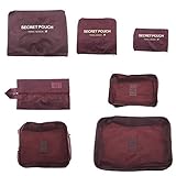 7 Teilige Verpackungswürfel Packtaschen Packwürfel Kleidertaschen für Urlaub und Reisen, Kofferorganizer W