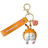 OKwife Cute Cat Butt Schlüsselanhänger für Mädchen Jungen Kinder Kinder Katzen Arsch-Schlüsselanhänger Autotasche Tierglocke Anhänger Schlüsselanhänger Schmuck Geschenk