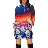 TWIOIOVE Bodycon Kleid Damen Pullover Hooded Sweat Pulli Weihnachtsthema Gedruckt Weihnachtskleid Freizeitkleider Enge Knielang Bequem Weihnachts Kostü