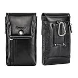 Hengwin Handytasche für Gürtel zum Umhängen Leder, Laufgürtel Handy, Handyhülle iPhone 13 Pro Max Hülle, 12 11 XS XR Pro Max, 8 7 6s Plus Jogging Gürteltasche, Samsung Galaxy S21 S20 FE 5G, Schw