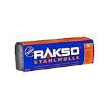 RAKSO Stahlwolle Banderole 200g mittel 0 glättet Holz, entfernt Schmutz auf Kacheln/Steinböden, poliert Kupferrohre/Fitting