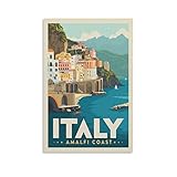 Vintage-Poster Italien Amalfi-Küste Leinwand-Kunstposter und Wandkunst, Bilderdruck, modernes Familienschlafzimmerdekor, Poster, 40 x 60