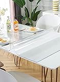 BANNBA Transparente Esstisch Schutzauflage Kunststoff Vinyl Küchentischdecke Tischdecke, PVC Tischplattenschutz wasserdichte Tisch Schreibtischauflage M