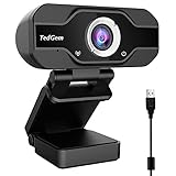 Aiglam Webcam HD 1080P, Webcam Full HD USB Kamera mit Mikrofon USB,H.264-Komprimierung Schnellere Uploads,für Video Chat Streaming(Black New)