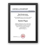 Personalisiertes Zertify Urkunde Gesellenbrief Modern | Zertifikat Papier DIN A4 mit Siegel | Persönliches Geschenk zum Gelegenheiten für Anerkennung, Abschied, Rente, oder Hochzeitstag