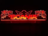 12 Volt LED Leuchtschild für LKW Truck Trucker Fahrer Rot Logo Greif Schild Kabine Zubehör Dekoration Accessoires Laser Graviert 12V