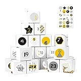 Adventskalender zum Befüllen 24 Papiertüten Kraftpapier Adventskalender Haus Girlande Weihnachtsgeschenk