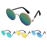 Molain Katze Sonnenbrille-Pet Welpen UV Schutz Sonnenbrille, kleine Hund Cosplay Foto Props Nette Sonnenbrille (4Pcs-Runde Sonnenbrille)