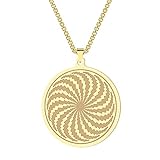 Vintage The Illusion of Amulett Anhänger Halskette für Männer Frauen Edelstahl Geometrische Hypnose Charm Kette Talisman Schmuck Geschenk (gold)
