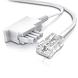 CSL - Internet Kabel Routerkabel - TAE-F Stecker auf RJ45 Stecker - 20m - Internetkabel – Router an die Telefondose – Kompatibel mit DSL VDSL Fritzbox Internet Router an Telefondose TAE - weiß