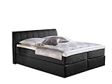 Maintal Boxspringbett Vanilla, 100 x 200 cm, Strukturstoff, Tonnentaschenfederkern Matratze H3, schw
