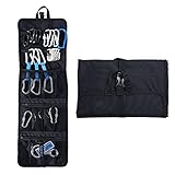 fuguzhu Kletterseil Tasche zum Aufhängen, faltbar, für D-Ring-Kletter-Haken/Seil-Ausrüstung, Professionelles 420D reißfestes Oxford-Gewebe Klettertasche für Klettern, Bergsteigen (Schwarz)