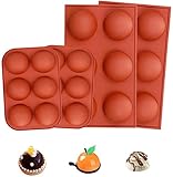 Silikonform Kugel Schokolade, 4 Stück Schokolade Halbkugel Silikon Formen mit 6 Hohlräumen DIY Silikonformen Schokolade für Kuchen Kekse Muffins-Geschenk für Muttertag Geburtstag Oktoberfest Mü
