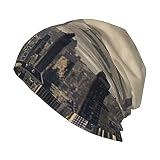 AOOEDM Unisex Beanie / Mütze mit Totenkopf-Motiv, Motiv 'Aerial View of NYC', amerikanische Architektur, historische beliebte Metropolis, Unisex