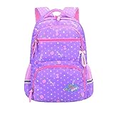 XKUN Schulranzen Schultaschen Für Jugendliche Mädchen wasserdichte Schule Rucksäcke Kinder Orthopädie Rucksack Kinder Schultaschen-L Purp