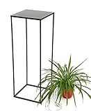 DanDiBo Blumenhocker Metall Schwarz Eckig Höhe 82 cm Blumenständer Beistelltisch 434 Blumensäule Modern Pflanzenständer Pflanzenhock