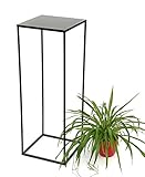 DanDiBo Blumenhocker Metall Schwarz Eckig Höhe 82 cm Blumenständer Beistelltisch 434 Blumensäule Modern Pflanzenständer Pflanzenhock