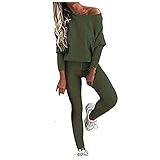 Damen Trainingsanzug Sportanzug Jogginganzug Sport Set Freizeitanzug angarm Oversize Shirts Top Pullover Sweatshirt Hoodie Fitnessanzug für Yoga Dickes Sportbekleidung